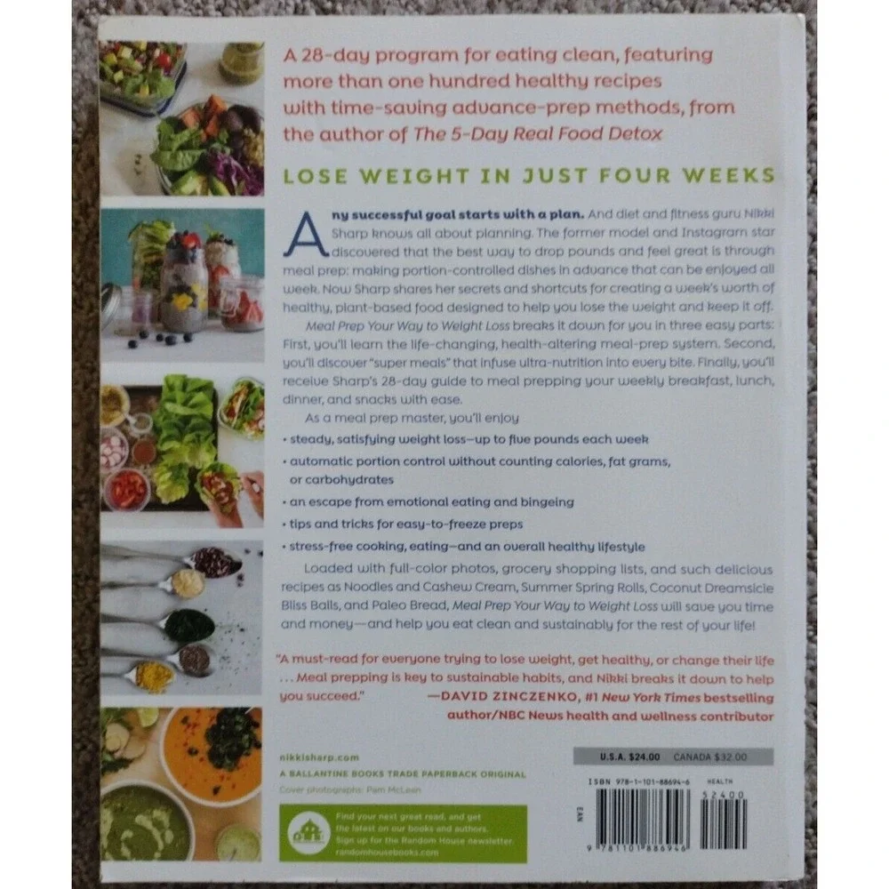 Lot of 6 Healthy Cooking Cookbooks Salads Clean Eating Green Smoothies Meal Prep